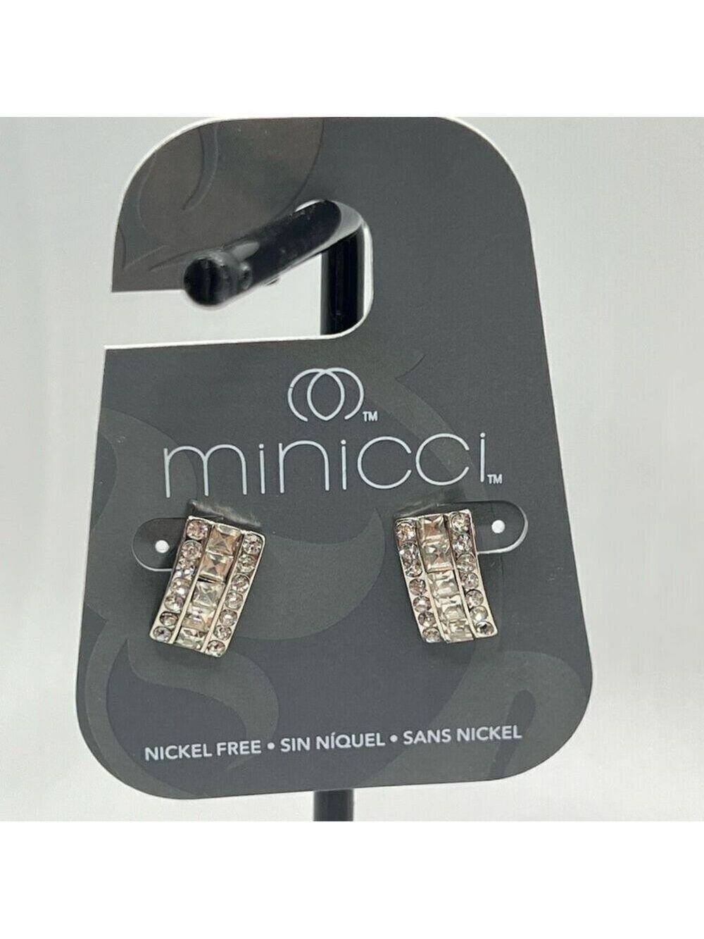 Minicci Silver Crystal Post Earrings $16ea / 3 for $25